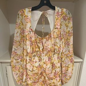 ASTR The LABEL / Nordstrom Floral Ruched Mini NEW DRESS.